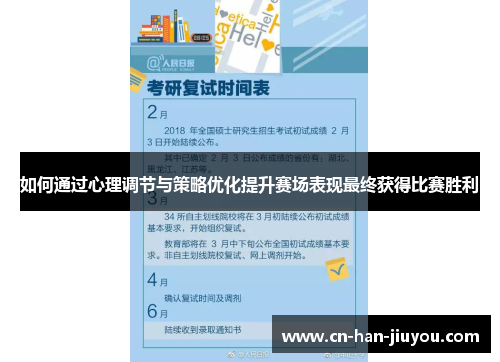 如何通过心理调节与策略优化提升赛场表现最终获得比赛胜利 如何通过心理调节与策略优化提升赛场表现最终获得比赛胜利